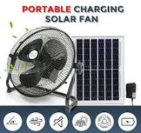 Fyydes 12 Inch Quiet 3 Speed Table Fan with 10000mah Solar Panel Powered  and AC Charger Input, Floor Fan High Velocity for In/Outdoor