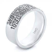 Custom Men S Engraved Fingerprint Wedding Band 102383 Seattle Bellevue Joseph Jewelry Fingerprint Wedding Bands Fingerprint Wedding Mens Wedding Rings