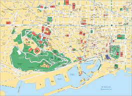 In this map you can see the parc de la ciutadella, where you can find the zoo and the castell dels tres dragons for example, and the parc de montjuic where you can find all the sport facilities used during the 1992 olympic games. Barcelona City Overview Barcelona Map Barcelona Tourist Map Barcelona Tourist