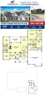 House Plan 041 00198 Craftsman Plan 2 358 Square Feet 3 Bedrooms 2 5 Bathrooms Craftsman House Plan Craftsman House Plans Family House Plans