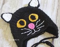 To get to the pattern's page, please click the name of the pattern you like. Crochet Black Cat Hat Repeat Crafter Me Crochet Cat Hat Crochet Animal Hats Crochet Hats