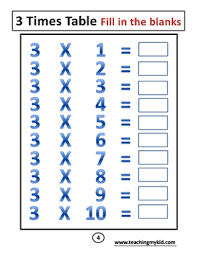 Students need to know the steps involved and need to be efficient. 3rd Grade Times Tables Practice Book 20 Printable Worksheets Tpt
