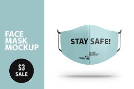 Face Mask Front Psd Mockup By Greatfruit On Creativemarket In 2020 Mockup Psd Face Protection Mask Mockup