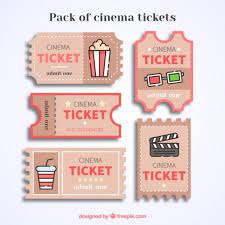 Cinema Vintage Billets Avec Des Details Rouges Cinema Ticket Cinema Party Ticket Design