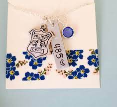 Police Badge Necklace Police Officer Necklace Hand Stamped Police Necklace Badge Number Cop Necklace Shield Hand Stamped Jewelry Etsy Jewelry Hand Stamped