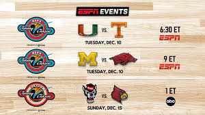 ESPN Events Sets Matchups and Tip-Off Times for 2024 Jimmy V Mens and  Womens Classic Presented by Corona® - ESPN Press Room U.S.