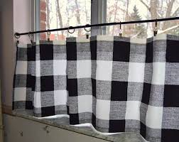 Black And White Buffalo Check Valance Black And White Buffalo Plaid Curtain Valance Premier Prints Etsy Black Curtains Buffalo Check Curtains Cafe Curtains