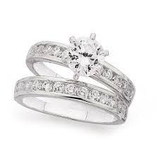 Sterling Silver Cubic Zirconia Ring Set Cubic Zirconia Engagement Rings Cubic Zirconia Rings Jewels