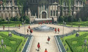 Peristerium School Of Magic Characters Art Final Fantasy Type 0 Fantasy Art Landscapes Fantasy Landscape Anime Scenery