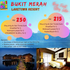 Aktiviti yang boleh dilakukan di sini sama seperti di kebanyakan theme park yang lain seperti bersuka ria di water park atau di beberapa tarikan yang tidak melibatkan air seperti di eco park, laketown adventure park & sebagainya. Bukit Merah Laketown Resort Buy First Stay Later E Voucher For Room Package 2d1n Booking Period Until 31 03 2021 Stay Period Until 31 Oct 2021 Full Payment Is Required