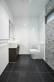 Ceramic, porcelain, and natural stones. Melbourne Bathroom Wall Tiling Modern With Black Floor Tile Glass Mosaic Tiles