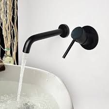 99 99 wandmontage wastafel kraan zwarte enkele handgreep twee gaten olie gewreven bronzen badkranen met warm en koud water wastafel kranen badkamer wastafel kranen wastafel