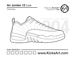Started in 2015 and use by some of the best sneaker customizers the world. Air Jordan 12 Sneaker Coloring Pages Created By Kicksart
