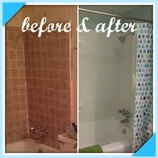 Rustoleum Tub Tile Transformations In Biscuit It Was Really Easy But The Smell Is Horrific Rustoleum Tile Transformations Bathroom Makeover Tub Tile