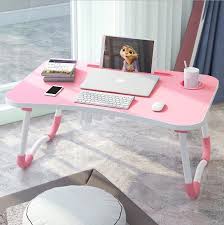 Foldable Laptop Table With Slot Hole Podstavka Dlya Noutbuka Portable Laptop Desk For Bed Sofa Study Desk In 2020 Laptop Desk For Bed Study Table Bed Table
