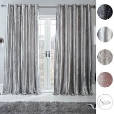 Living velvet top curtain 228 x 228 red Sienna Crushed Velvet Curtains Pair Of Eyelet Ring Top Fully Lined Ready Made Ebay