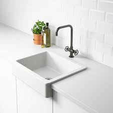 The ikea bredsjön front apron kitchen sink has an overall width of 21.375 (54.4 cm) and depth of 18 (45 cm). Havsen Apron Front Sink White Ikea