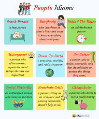 Common Idioms To Describe People In English 1 2 English Idioms Idioms And Phrases Idioms