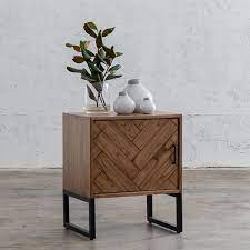 Bedside cabinets, tables and drawers at argos. Clearance Maxim Parquetry Herringbone Bedside Tables Left Hand Sid Living By Design