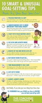 10 Smart And Unusual Goal Setting Tips To Get Things Done Infographic In 2020 Life Coaching Tools Coaching Tools Career Coaching Tools