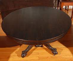 F32768ec large faux marble top ball claw foot coffee table. 19th Century Original Black Painted Claw Foot Pedestal Coffee Table For Sale At 1stdibs