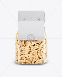 Pennette Rigate Pasta With Paper Label Mockup Front View In Bag Sack Mockups On Yellow Images Object Mockups Design Mockup Free Mockup Free Psd Free Packaging Mockup