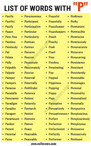 Longest list of positive words that start with p letter in alphabetical order. Words That Start With P List Of 350 Words Starting With P Esl Forums Interesting English Words Good Vocabulary Words English Vocabulary
