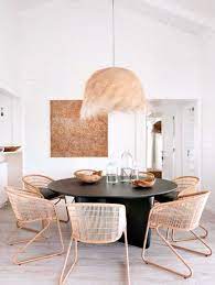 Niven 6 seat round dining table, concrete & smoked oak. D E S I G N L O V E F E S T Weekend At Home 110 Round Dining Table Modern Minimalist Dining Room Modern Dining Room