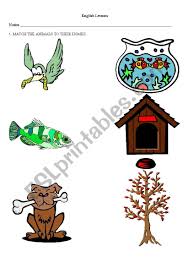 Let's learn about animals and their homes in this educational song for kids. Animals And Their Homes Esl Worksheet By Sisse