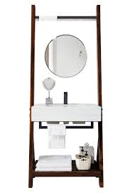 30 Lakeside Single Bathroom Vanity Mid Century Walnut Small Bathroom Vanities Single Bathroom Vanity Slatted Shelves