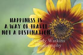 Happiness Is A Way Of Travel Quote Sunflower Inspirational Office Art Flower Quotes Sunflower Quotes Beautiful Quotes
