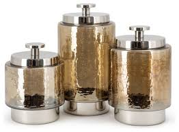 Set Of 3 Bronze Country Glass Canisters Primitive Kitchen Bathroom Storage Home Kitchen Storage Organization Home Garden