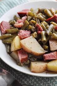 I have altered tina's recipe over the years to fit our tastes but kept her method of cooking the beans and they always turn out beautifully. Crockpot Green Beans And Potatoes With Ham Savory With Soul