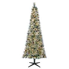 Home Accents Holiday 7 Ft Sparkling Amelia Pine Slim Led Pre Lit Artificial Christmas In 2020 Slim Artificial Christmas Trees Slim Christmas Tree Color Changing Lights