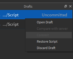 This new script for infinity rpg instantly gives you some badges, which also give you free items. Roblox Studio Doesn T Allow Me To Commit Scripts Scripting Support Devforum Roblox