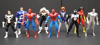 Black And Green Spiderman Action Figure Spiderman Animated 80s Related Action Figures Front View Spiderman Black Costume Action Figures