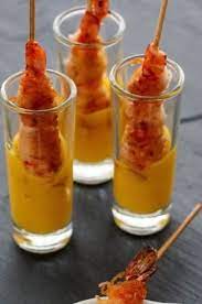 Shot glass hors devours ideas : Inspirational Ideas For Savoury Shot Glass Canapes Food Food Displays Food Display