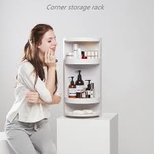A decorative ladder can fit in the corner of a small bathroom easily and looks great with any decorating style, especially in small shabby. Small Package Mail Bathroom Rotating Shelf Floor Mounted Wall Corner Storage Rack Toilet Washing Table Storage Cabinet Aliexpress