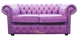 Wanna relax and watch the big game? Chesterfield 2 Seater Settee Wineberry Purple Leather Sofa Offer