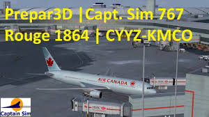 Prepar3d Cpt Sim 767 300 Rouge 1864 Cyyz Kmco Youtube