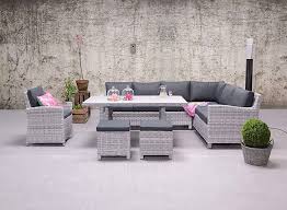 Hohe Dining Poly Rattan Lounge Inkl Absolut Wetterfester Quick Dry Foam Kissen Vancouver Zwei Hocker Und Ein Sessel Ga Aussenmobel Terrassenmobel Gartenmobel