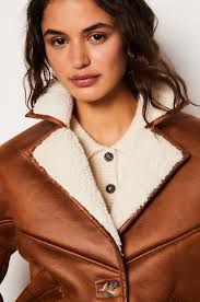 Short Coat with Faux Fur