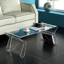 Niklaus 47 oval coffee table in american walnut and black the niklaus coffee table adds a modern elegance to any room. Acrylic Coffee Table With Shelf Legs