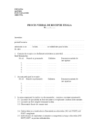 Dictionar online juridic rubinian, dictionar de afaceri, economic, marketing, resurse umane. Proces Verbal De Receptie Finala Unitatea Santier Punct De Lucru Obiectul