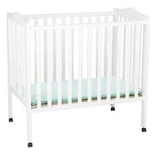 Delta Children Folding Portable Mini Baby Crib With Mattress White Portable Baby Cribs White Baby Cribs Portable Crib
