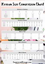 Korean Size Conversion Chart Now You Can Buy Clothes From