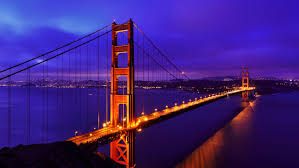 golden gate bridge blue night