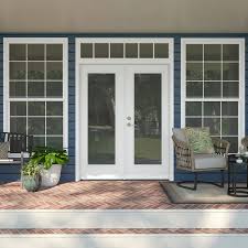Jeld Wen 72 In X 80 In Clear Glass Primed Fiberglass Right Hand Inswing Double Door French Patio Door Lowes Com In 2020 Patio Doors French Doors Patio Double Doors