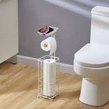 Maybe you would like to learn more about one of these? Zccz Bathroom Toilet Tissue Holder Stand Toilet Roll Holder Stand Toilet Paper Storage Dispenser Free Standing Toilet Paper Holder With Shelf For Cell Phones Wipe Wallet And More Reviews Wayfair