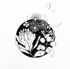 Australian Bushflowers Japanese Art Prints Floral Drawing Graphic Design Art